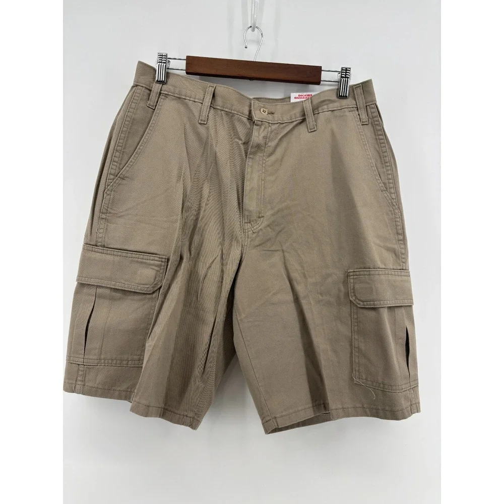 Dickies Mens Khaki Tan Twill Cargo Shorts Utility Workwear 33 NWT W623240033028